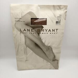 Lane Bryant Daysheer Invisible Reinforced Toe Hosiery Pantyhose Tan Size E
